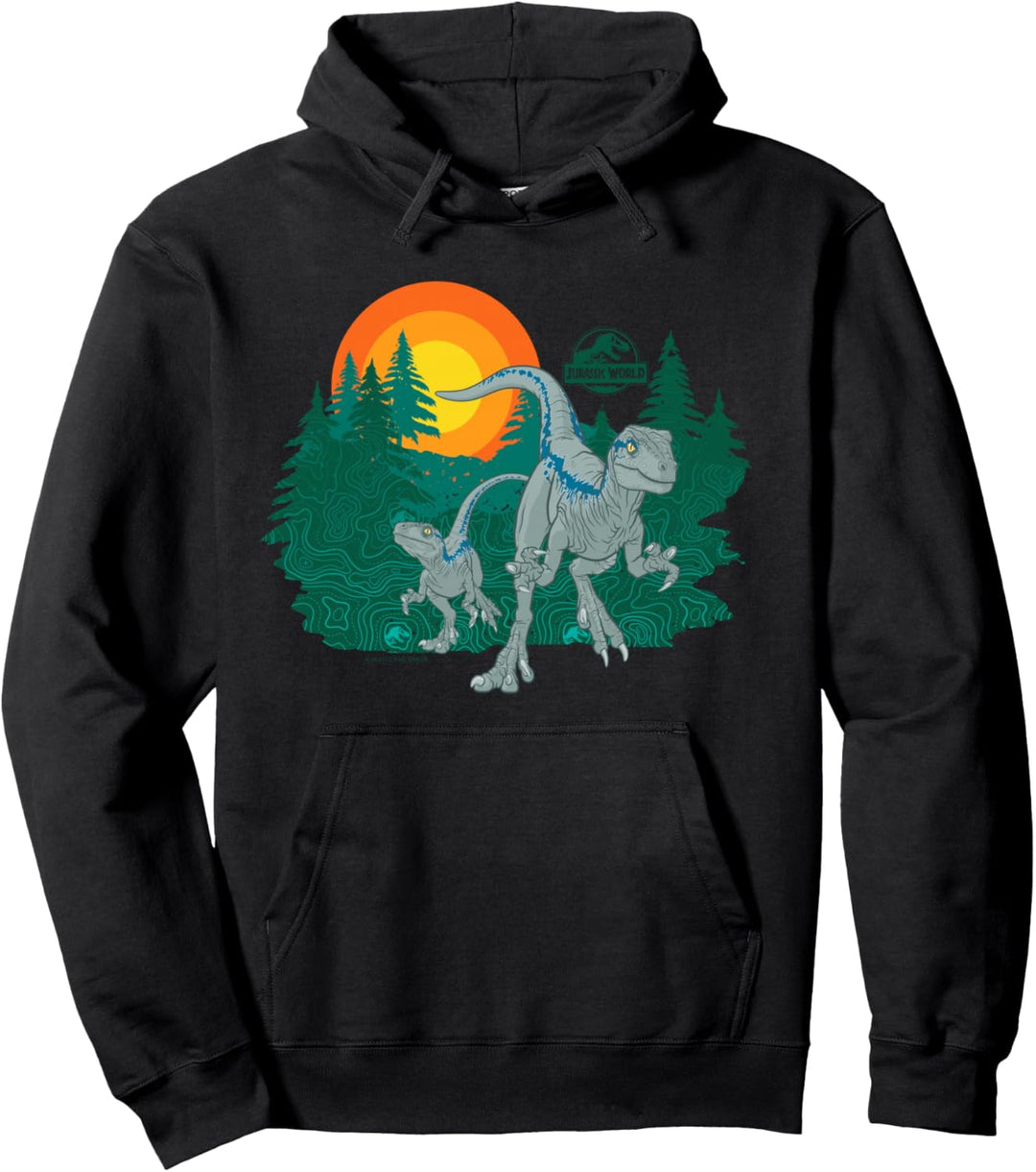 Jurassic World Blue Raptor Sunset Pullover Hoodie