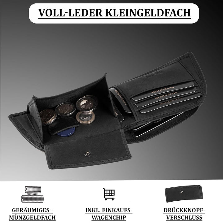 MATADOR Geldbörse Herren Vordertasche Jeans Wallet for Men Portmonee Herren Geldbeutel mit RFID Schu