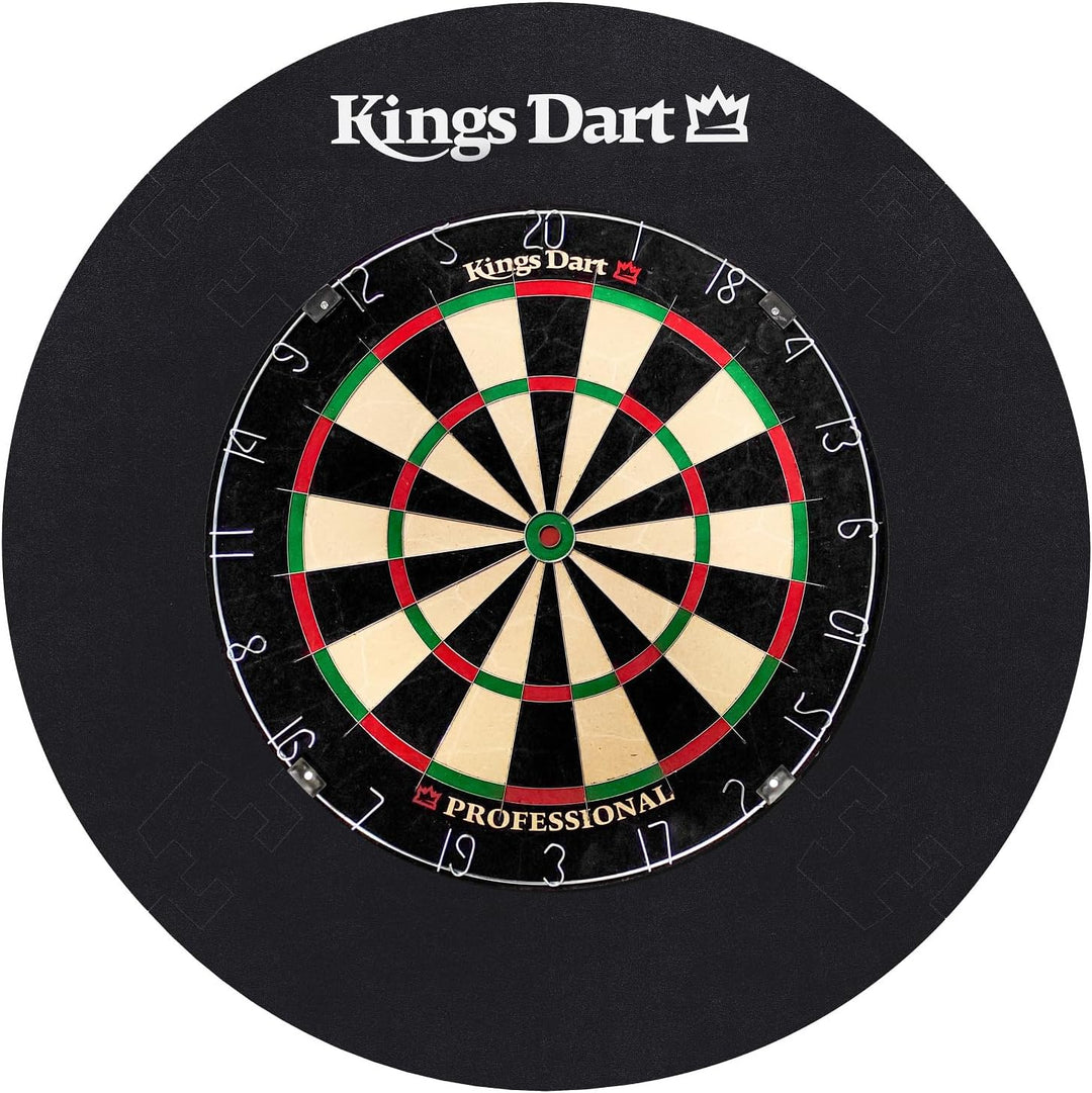 Kings Dart Dart-Set Profi | Hochwertige Sisal Steel-Dartscheibe + Dart-Surround | dünne Spider-Feldb