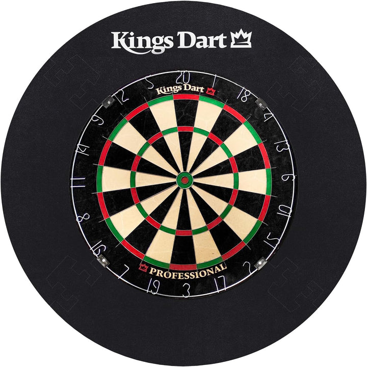 Kings Dart Dart-Set Profi | Hochwertige Sisal Steel-Dartscheibe + Dart-Surround | dünne Spider-Feldb