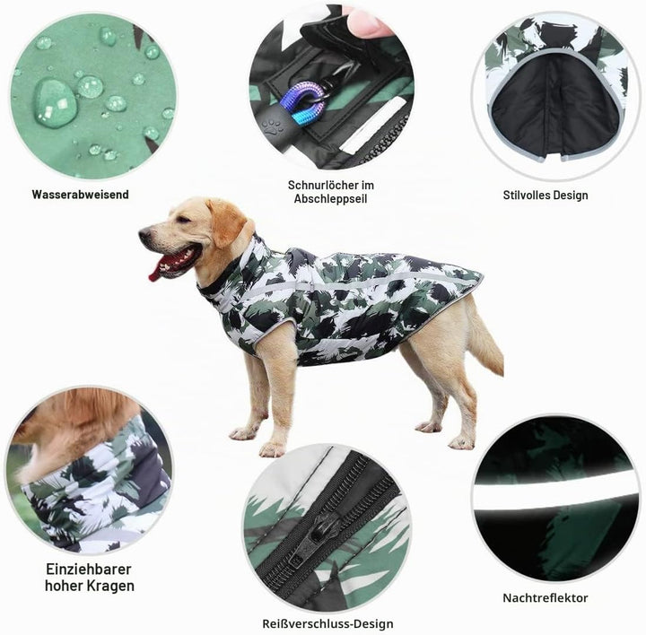 Idepet Haustier Katze Hundemantel, warme Hundepullover Winter klein mittel gross Hundejacken Weste W