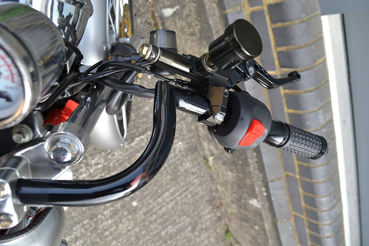 Motorrad Clubman Style Stahl 22mm 7/8" Schwarz Lenker