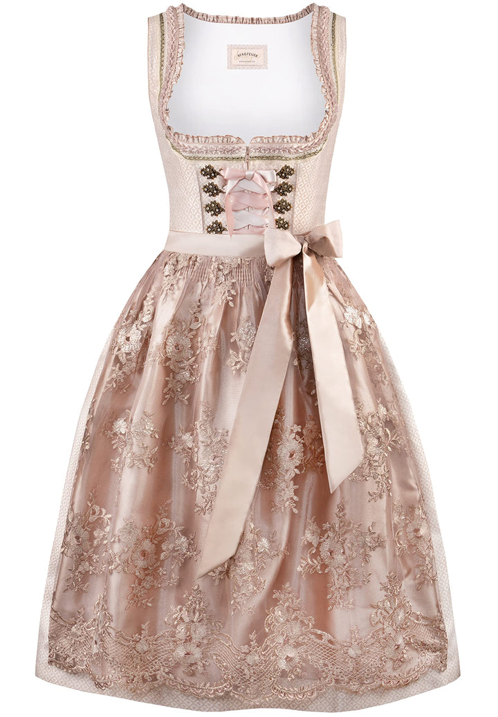 Stockerpoint Damen Dirndl Loretta Kleid für besondere Anlässe 46 Taupe, 46 Taupe