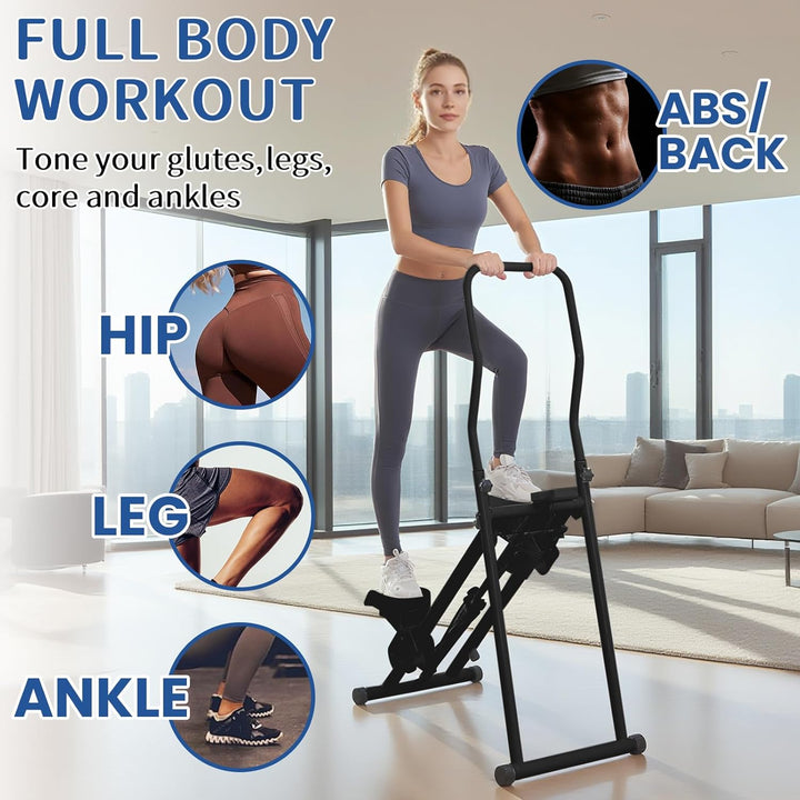 Stair Stepper für Home Gym Übung, Compact Folding Cardio Übung Climber, Verstellbare Lenker & Pedale