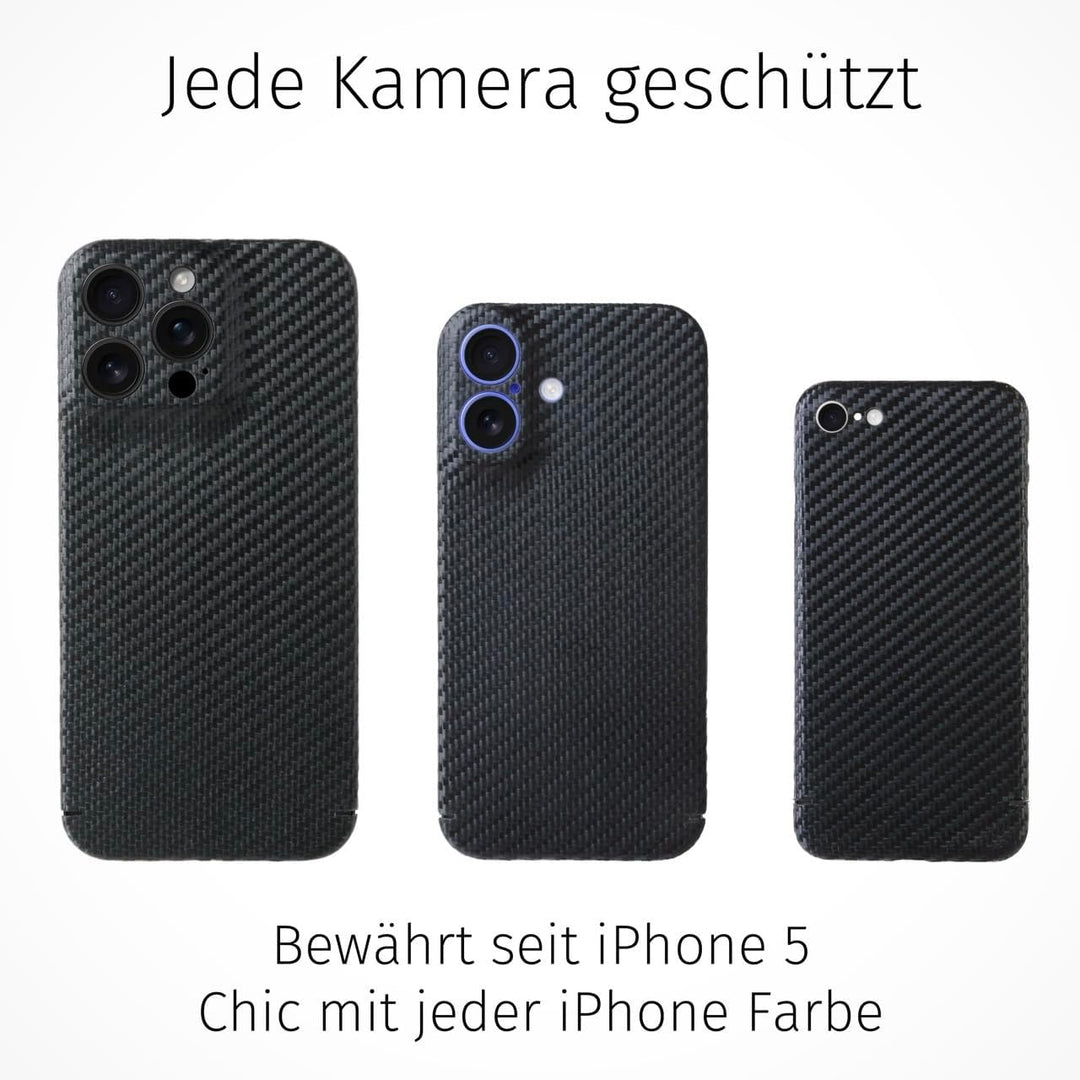 FILONO iPhone 15 Pro Carbon Hülle Ultra dünn | Made in Germany | mit Kamera-Schutz, kompatibel mit M