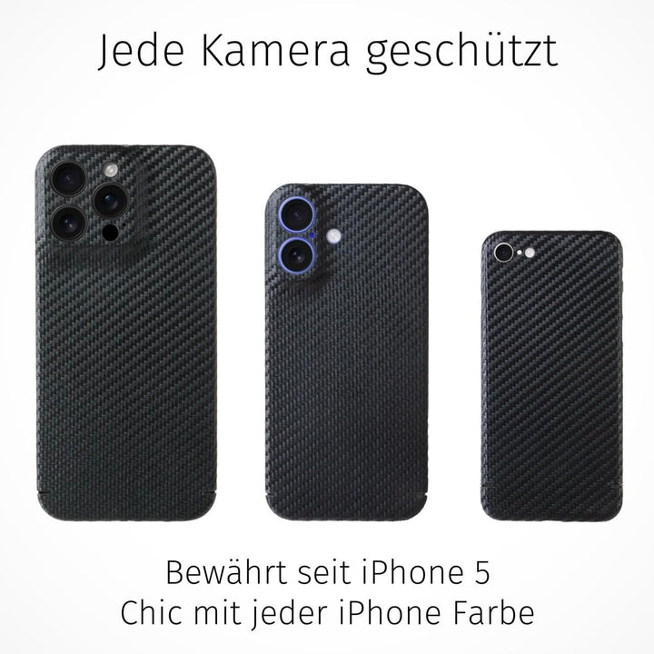 FILONO iPhone 15 Pro Carbon Hülle Ultra dünn | Made in Germany | mit Kamera-Schutz, kompatibel mit M