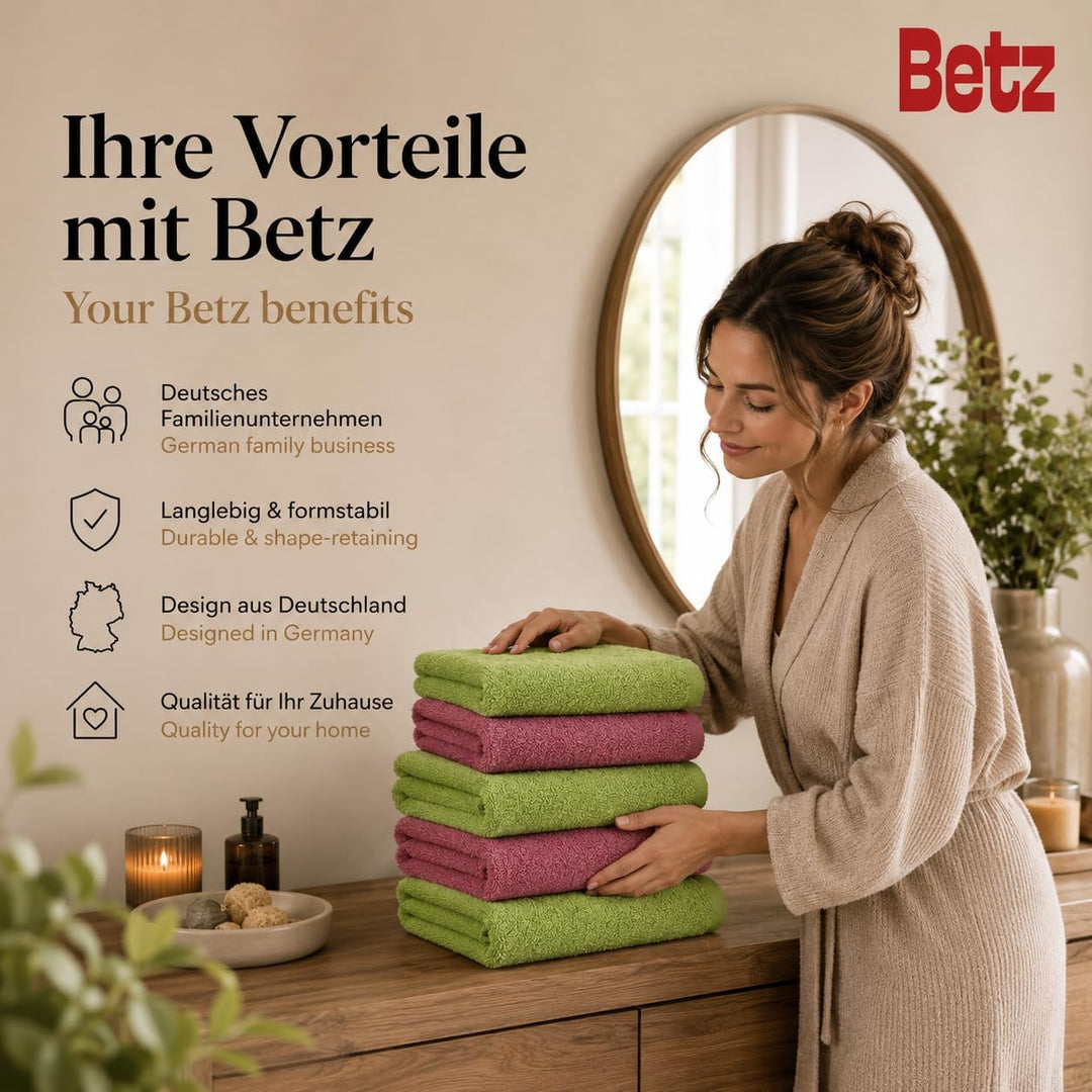 Betz 12-TLG. Handtuch Set Premium 100% Baumwolle 2 Duschtücher 4 Handtücher 2 Gästetücher 2 Seiftüch
