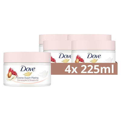 Dove Creme-Dusch-Peeling Granatapfel & Sheabutter Scrub Körper Peeling für geschmeidige Haut Hautpfl