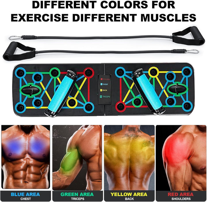 17 in 1 Faltbare Push-Up Liegestütz Brett mit Handgriff für Muskeltraining Effektiv Für Männer Fraue