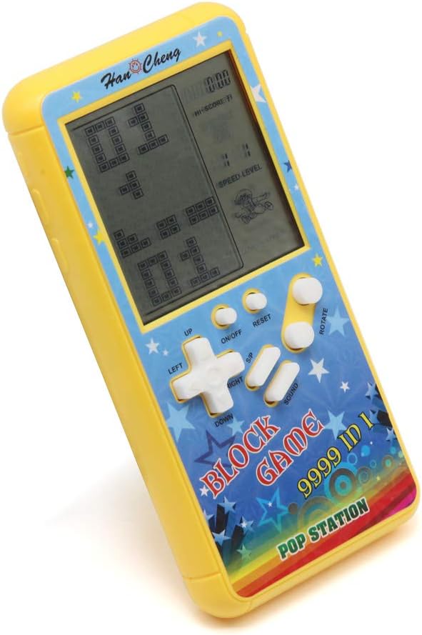 HLF Retro-Block-Spielekonsole Brick-Spielekonsole mit Farbschale und grossem Bildschirm, angetrieben