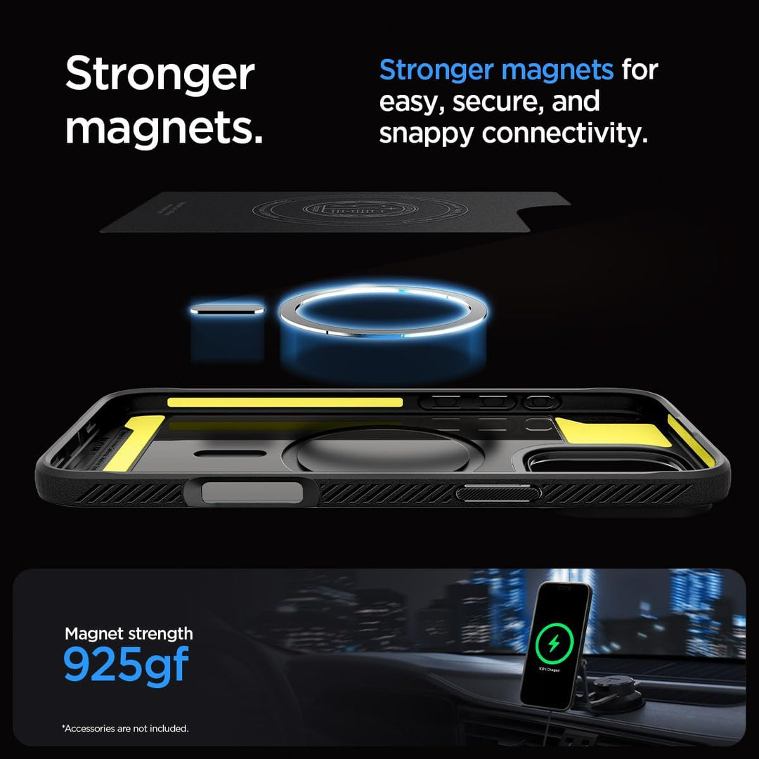 Spigen Rugged Armor MagFit Hülle für iPhone 16 Pro, Kompatibel mit MagSafe Zubehör -Matte Black iPho