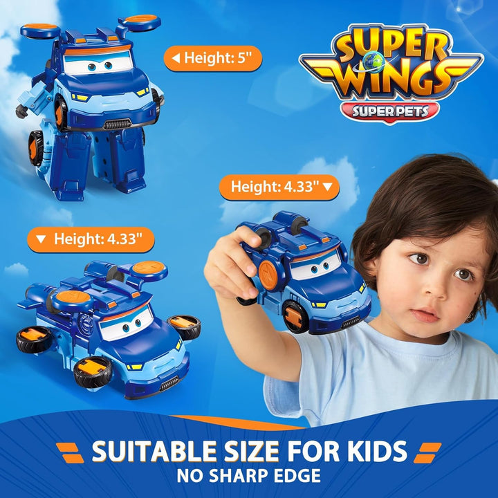 Super Wings Transformations-Flugzeug Supercharged Leo, ca. 12,7 cm grosse Spiel-Figur für Kinder, 3-