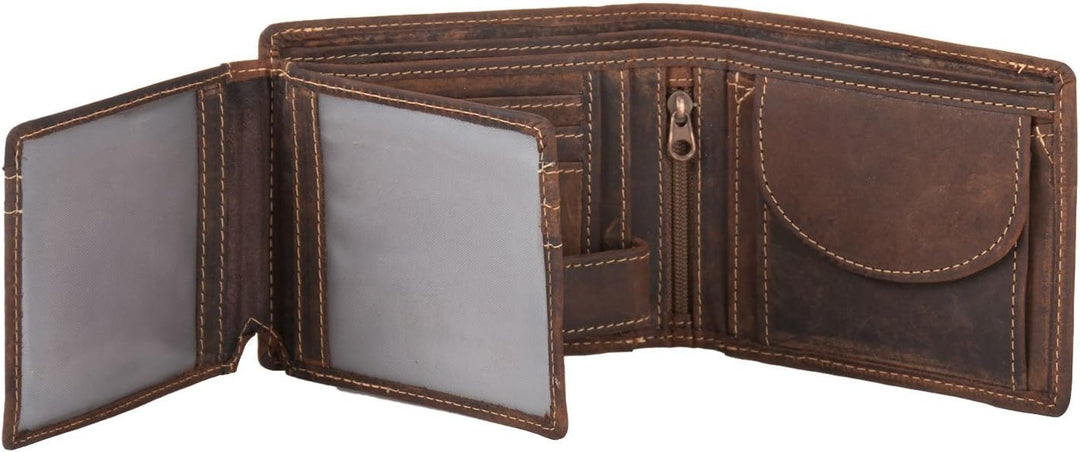 Greenburry VINTAGE 1796-25 Leder Herren Geldbörse | Brieftasche | Portemonnaie in Braun