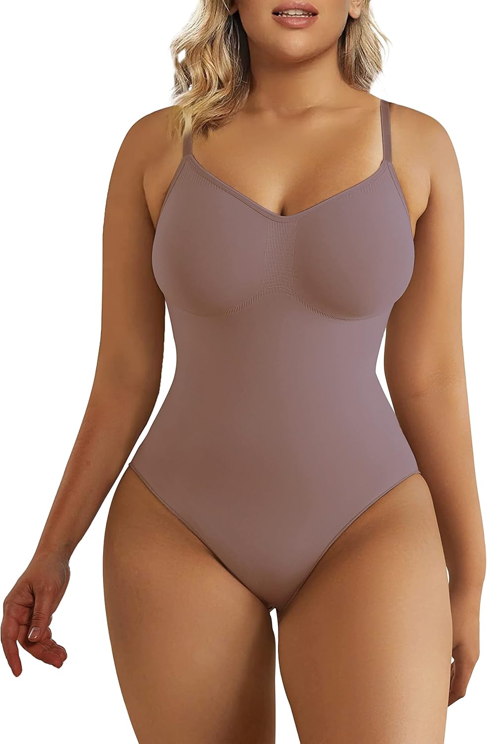 SHAPERX Shapewear Damen Bauchweg Bodysuit Formender Body Shaper Sculpting Tanga mit Verstellbarer Sc