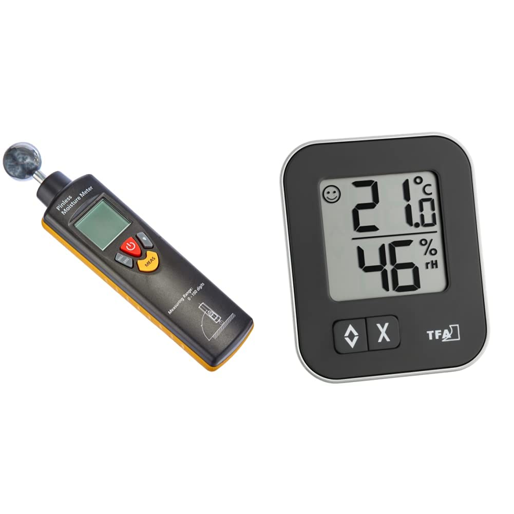 TFA Dostmann Humidcheck Contact, Materialfeuchtemessgerät, 30.5503, ideal für die Baustelle & Moxx d