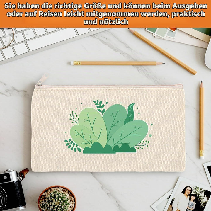 JMIATRY 30 Stück DIY Blanko Stoffbeutel Mit Reissverschluss Beige, 12 x 21cm Klein Stoffbeutel Zum B