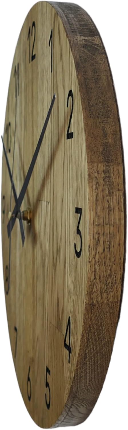 SENTOP Wanduhr aus Holz MAS002, Wanduhr aus Eiche, Moderne Wanduhr, Heimdekoration, Wanduhr aus echt