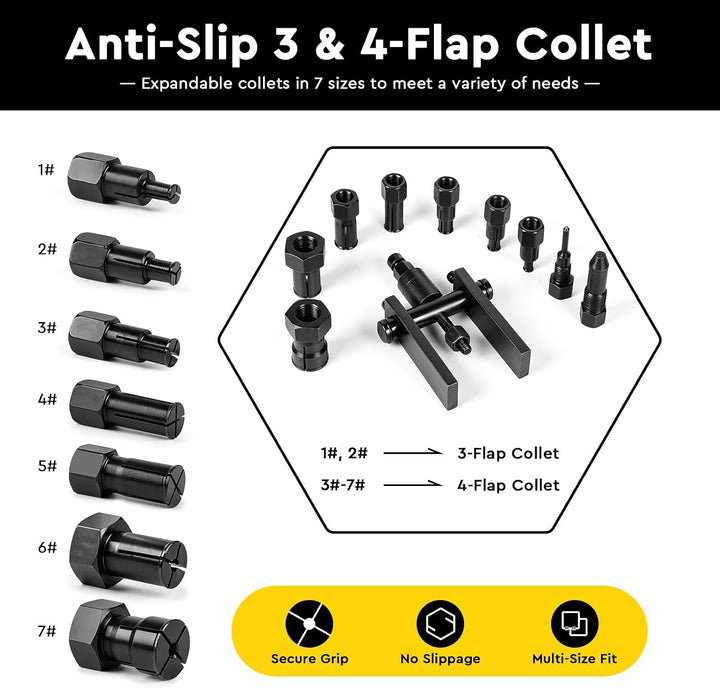 10 Tlg Innenlager Abzieher Set Upgrade Kugellagerabzieher Werkzeug, Motorrad-Lagerabzieher-Set mit 7