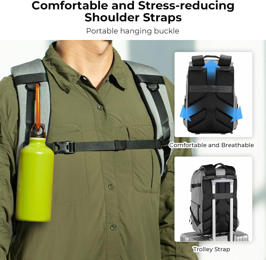 K&F CONCEPT 22L Kamerarucksack für Fotografen, grosse Kapazität, Kamerataschen mit Regenschutz, 15,6