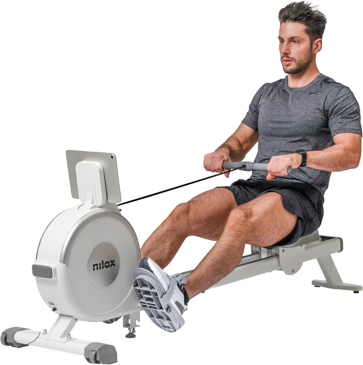 Nilox Rowing Machine XR1 Rudergerät, zusammenklappbar, für Zuhause, mit magnetischem Schwungrad, 3 k