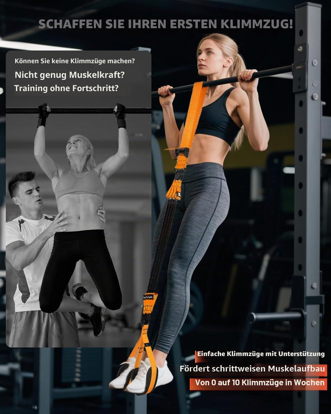 Abahub Klimmzugband Set Klimmzughilfe Widerstandsbänder Pull UP Band für Klimmzüge, Training zu Haus