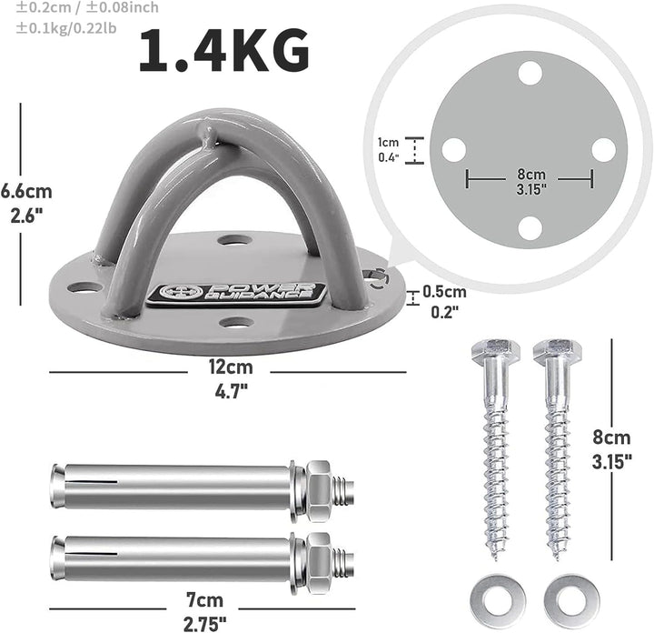 POWER GUIDANCE Hook Wandhaken Deckenanker -Ceiling Anchor Wandhalterung für Aufhängegurte, Gymnastik