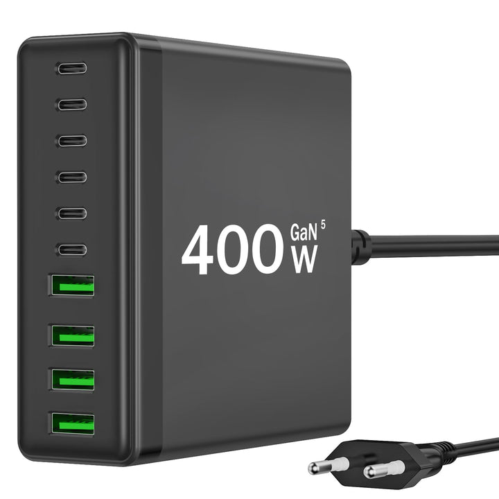 400W USB C Ladegerät Mehrfach, GaN V 10 Ports USB Ladegerät Mehrfach, 400W 10-Port Schnellladegerät