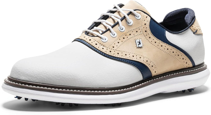 FootJoy Herren Traditionen Vorherige Saison Stil Golfschuh 41 EU Weiss Khaki Peacoat, 41 EU Wei&#xDF