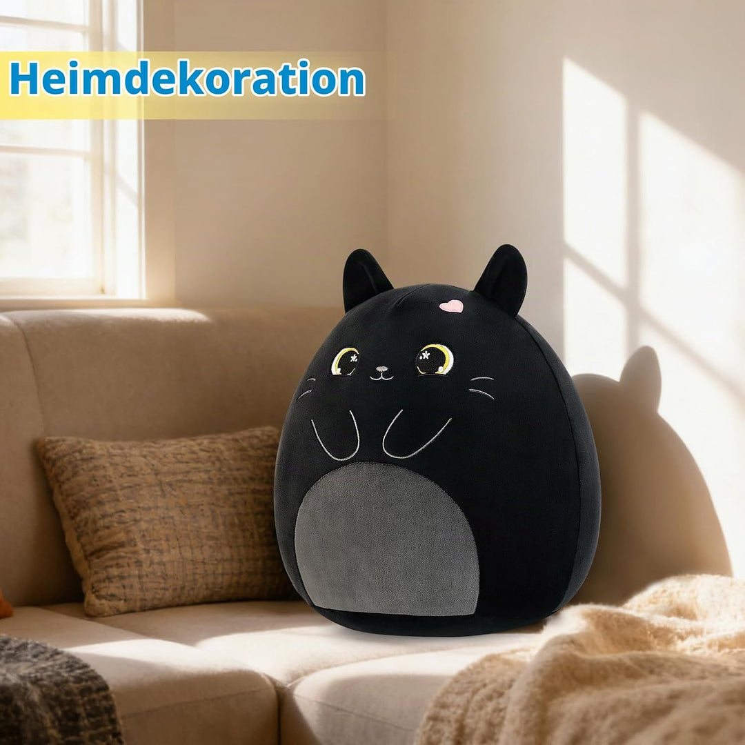 shownicer Plüschtier Katze Kuscheltier Stofftier Kawaii Katze Plüsch Kissen Spielzeug Geschenk für E