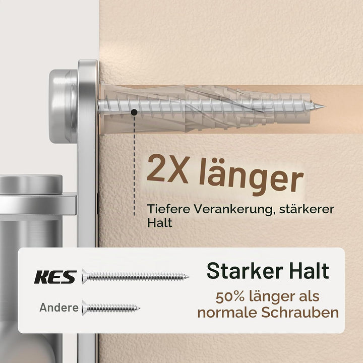 KES Handtuchhalter Schwenkbar Handtuchstange 4 Armig Bad Edelstahl SUS304 Badetuchhalter 50CM 180° D