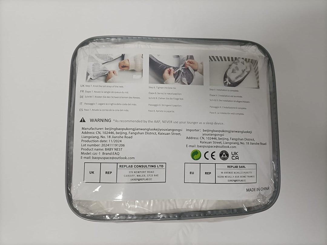 EAQ Babynest Nestchen Baby Weiches Atmungsaktives baby bett für Neugeborene Geschenk 100% Baumwolle
