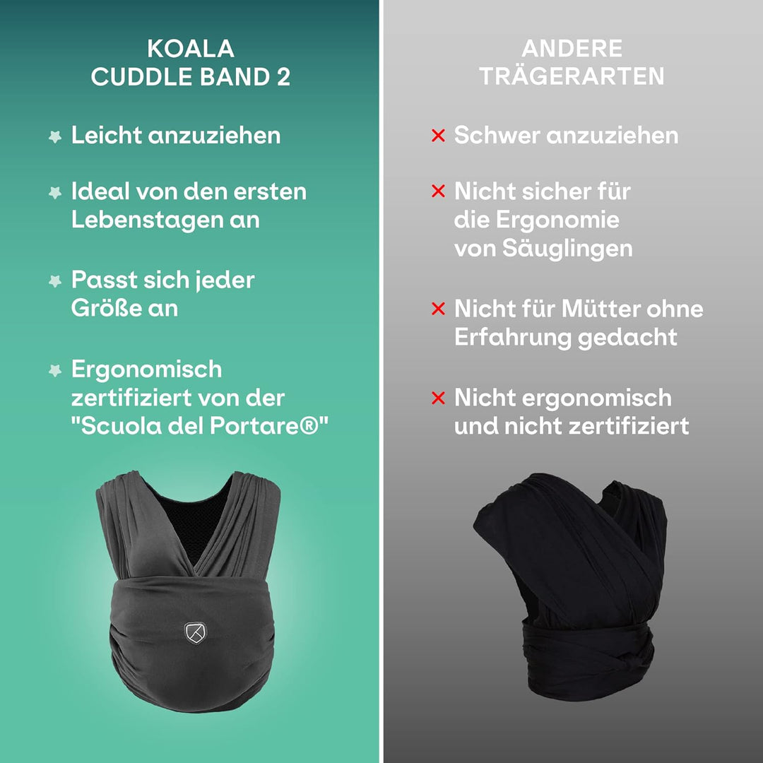 Koala Babycare Babytragetuch - Einfach anzuziehen - Elastisches Tragetuch bis zu 15 kg - Verstellbar