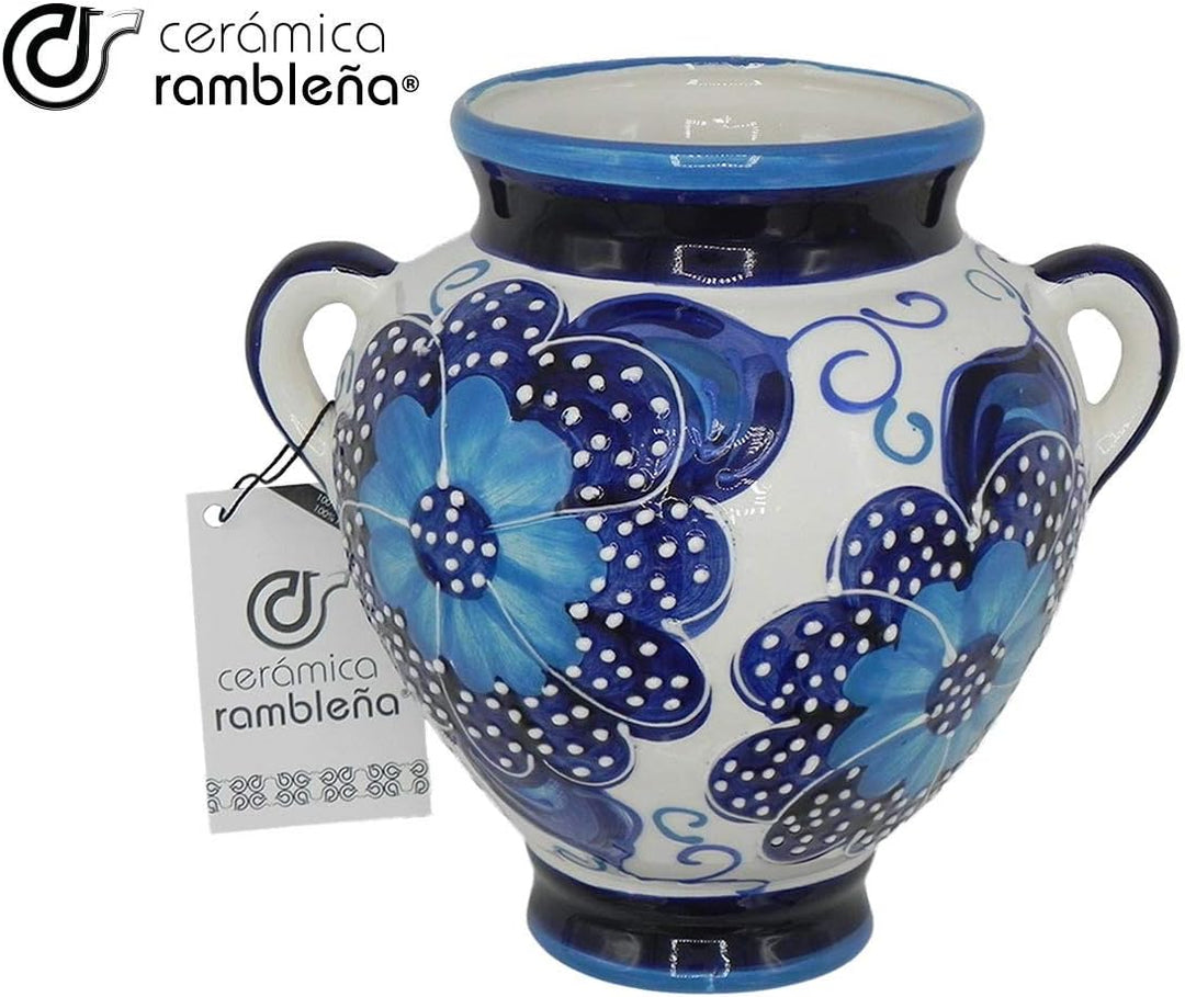 CERÁMICA RAMBLEÑA | Hängender Blumentopf | Hängender Tontopf | Wandtopf | Modell 08 | 100% handdekor