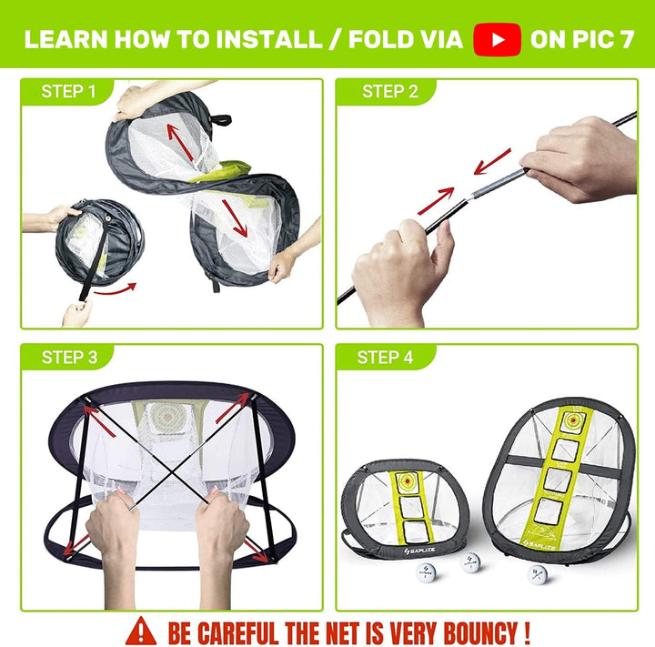 SAPLIZE Ultra-stabiles Golf Chipping Net, Indoor/Outdoor Golfziel Zubehör für Hinterhof Genauigkeit