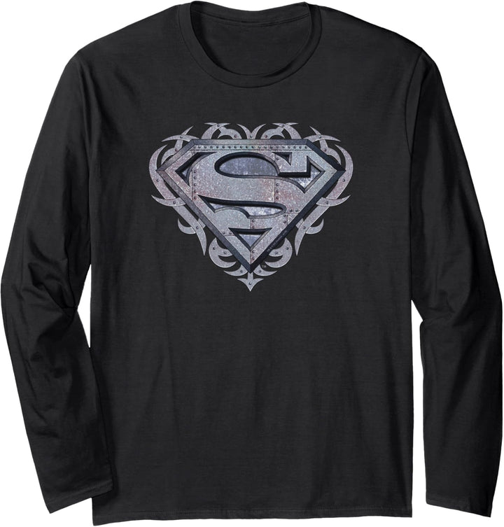 Superman Tribal Steel Shield Langarmshirt