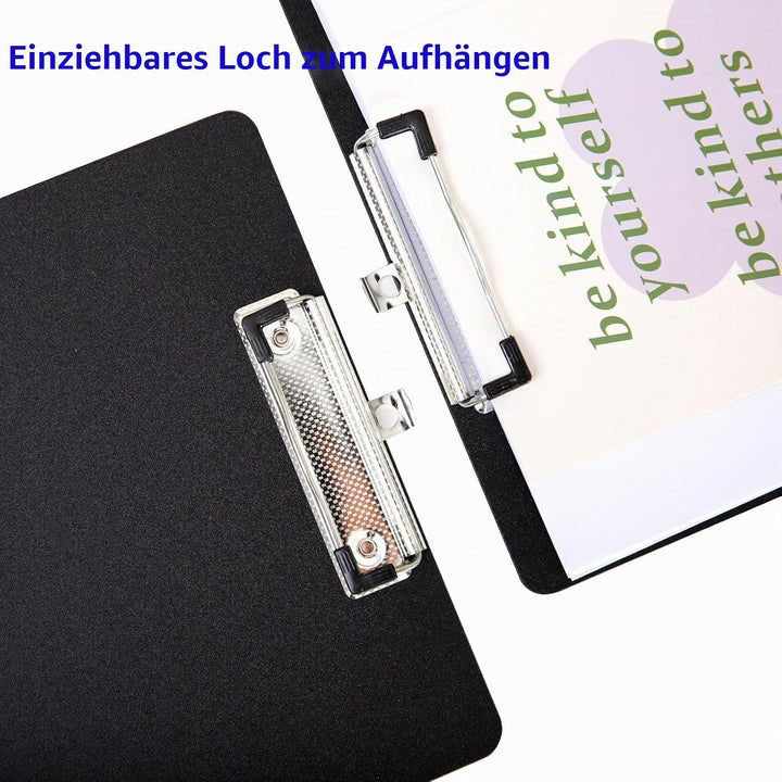Klemmbrett A4, 6er Klemmbretter mit Gummierter Metalklemme, Zwischenablage Schreibblock für Büro, St