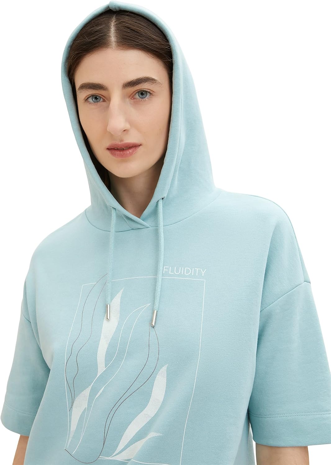 TOM TAILOR Damen Sweater mit Print XXS 30463 - Dusty Mint Blue, XXS 30463 - Dusty Mint Blue