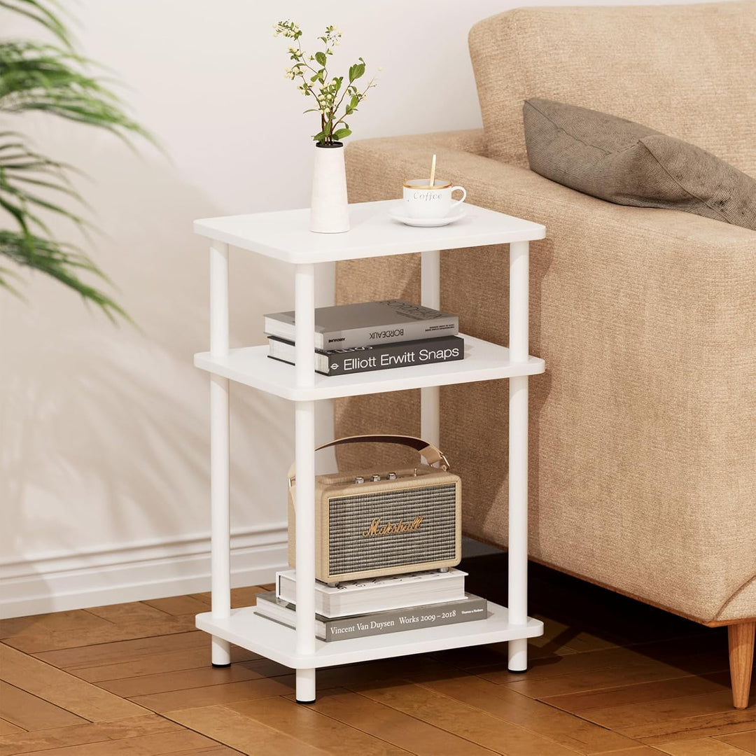 APICIZON 3 Tier Beistelltisch Schmal, Nachttisch Holz, Tisch Klein, 40x30x61.5cm, Kleiner Beistellti