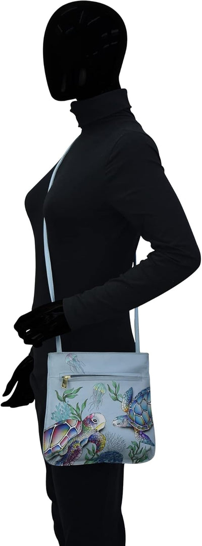 Anuschka Damen Cross Body aus Leder, handbemalt Einheitsgrösse Underwater Beauty, Einheitsgrösse Und