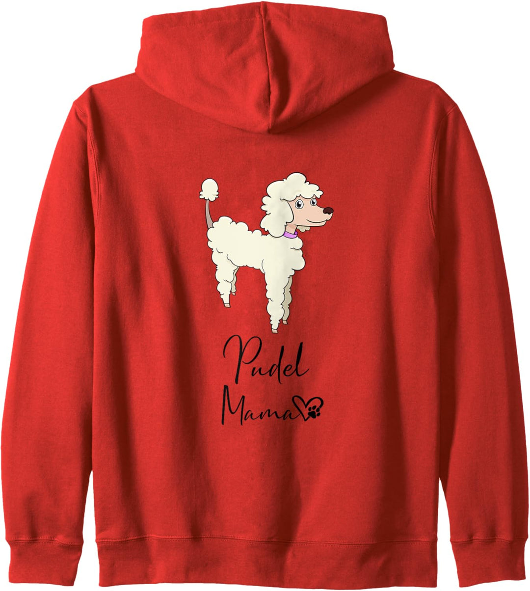 Pudel Mama Hundemama Hund Frauchen Haustier Rückendruck Kapuzenjacke