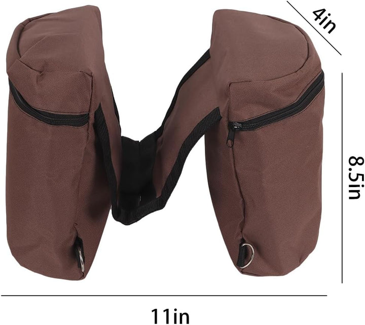 Satteltasche für Wasserflasche, tragbar, vielseitig, Knaufhorn-Tasche, Reittasche aus Horn, Kaffee