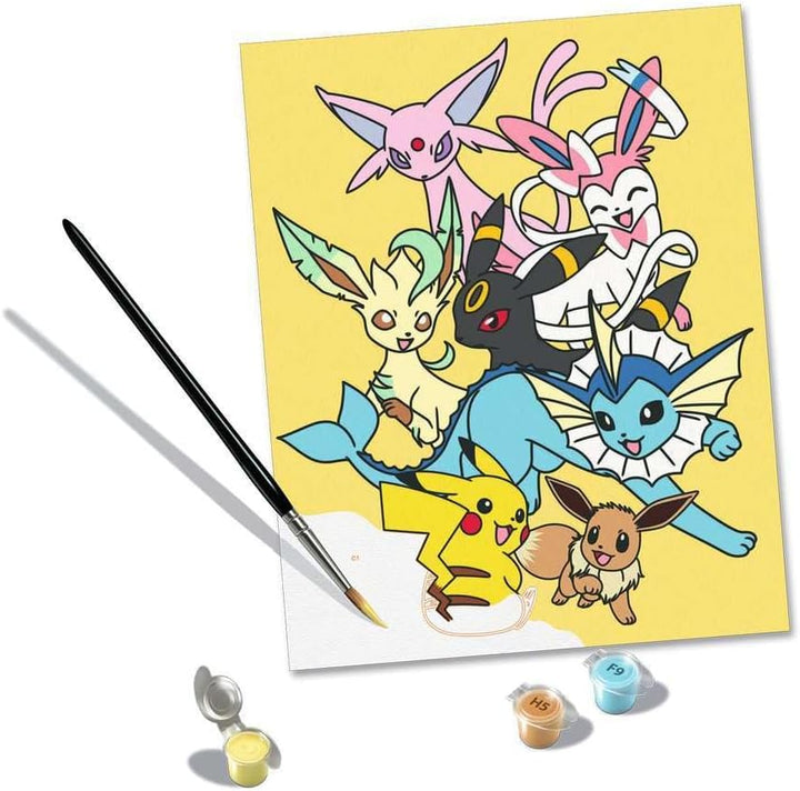 Ravensburger CreArt 25897 - Eevee Evolutions - Malen nach Zahlen Erwachsene, DIY Malset mit Pinsel u