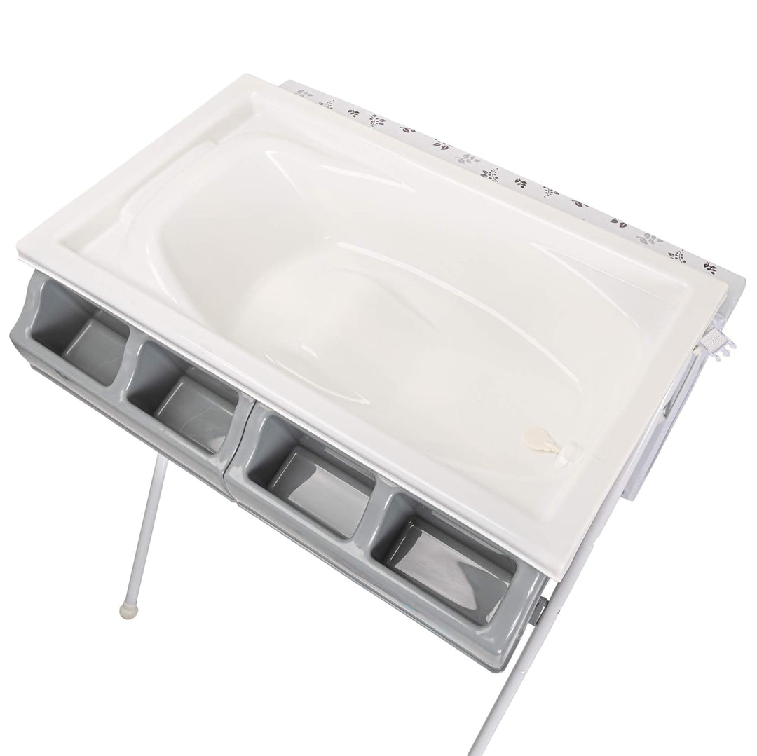 ib style Koa 2-in-1 Wickeltisch mit Badewanne, mobile Wickelkombination, Klappbar, Grosse Wickelaufl
