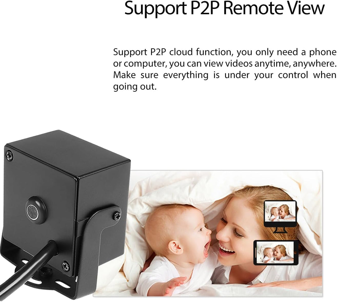5MP POE Mini Audio IP Kamera, 3.7mm Objektiv HD Small Indoor Built in Microphone Sicherheitskamera,