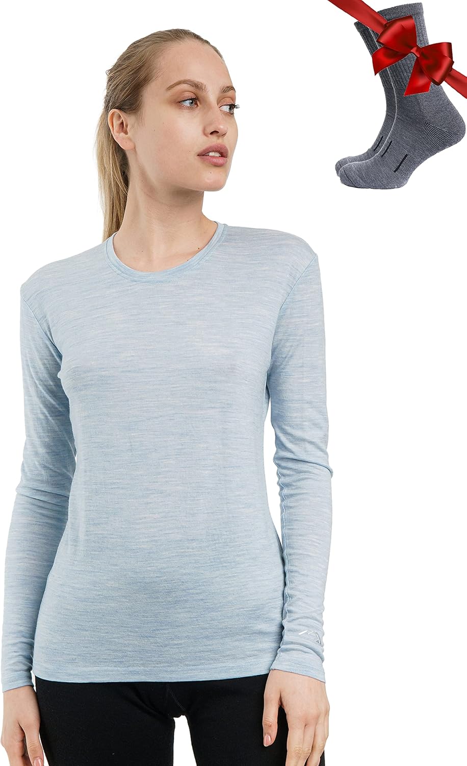 Merino.tech Merino Shirt Damen Langarm - Premium 100% Merino Unterwäsche Damen Leichte, Mittel, Schw
