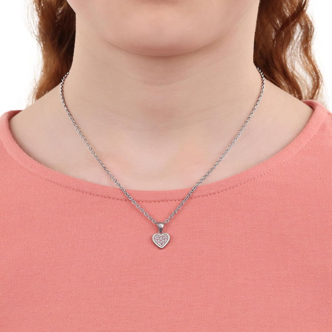 s.Oliver Kette mit Anhänger Edelstahl Mädchen Kinder Halsschmuck ROSA, ROSA