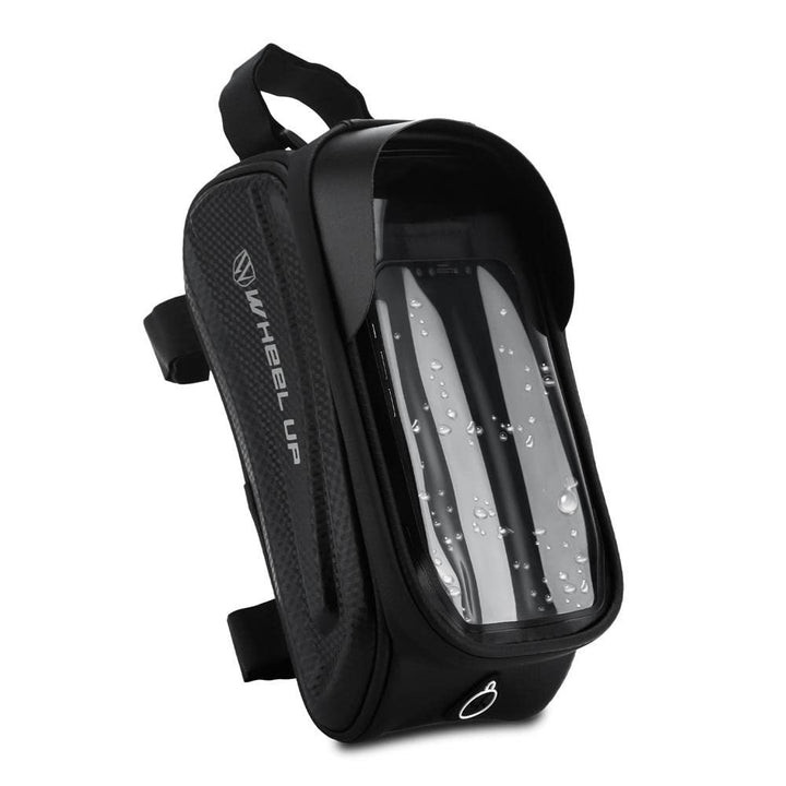 Cadorabo 7 Zoll Handy Fahrradtasche in SCHWARZ - Rahmentasche mit Handyhalter für Smartphones bis 7