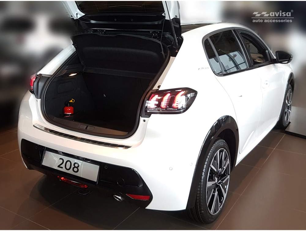 Avisa Edelstahl Heckstossstangenschutz kompatibel mit Peugeot 208 II HB 5-türer 2019- 'Ribs'