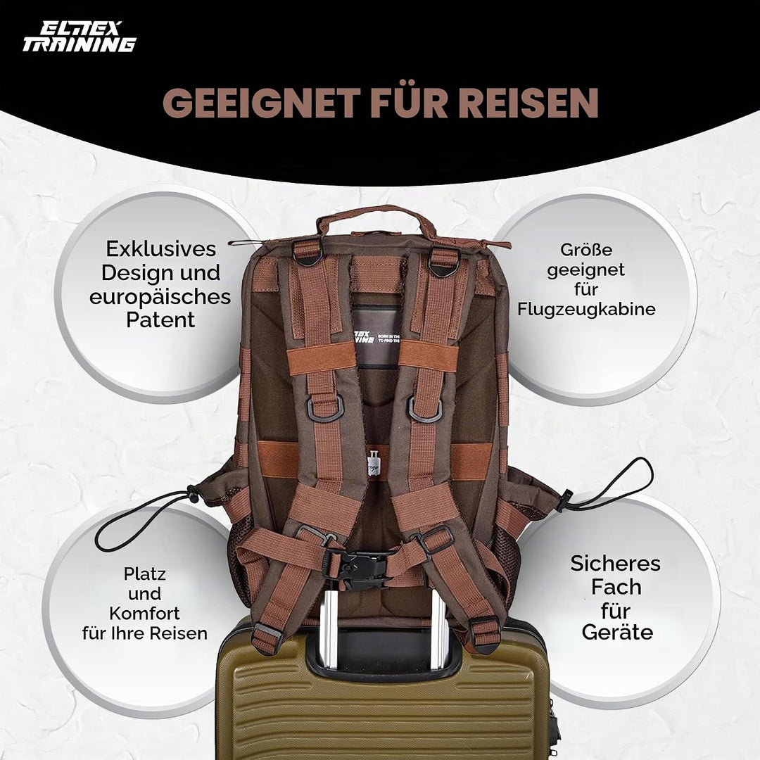 ELITRAINX ELITEX TRAINING Militär-Rucksack, wasserdicht, für Sport, Kabine, Flugzeug, Fitnessstudio,