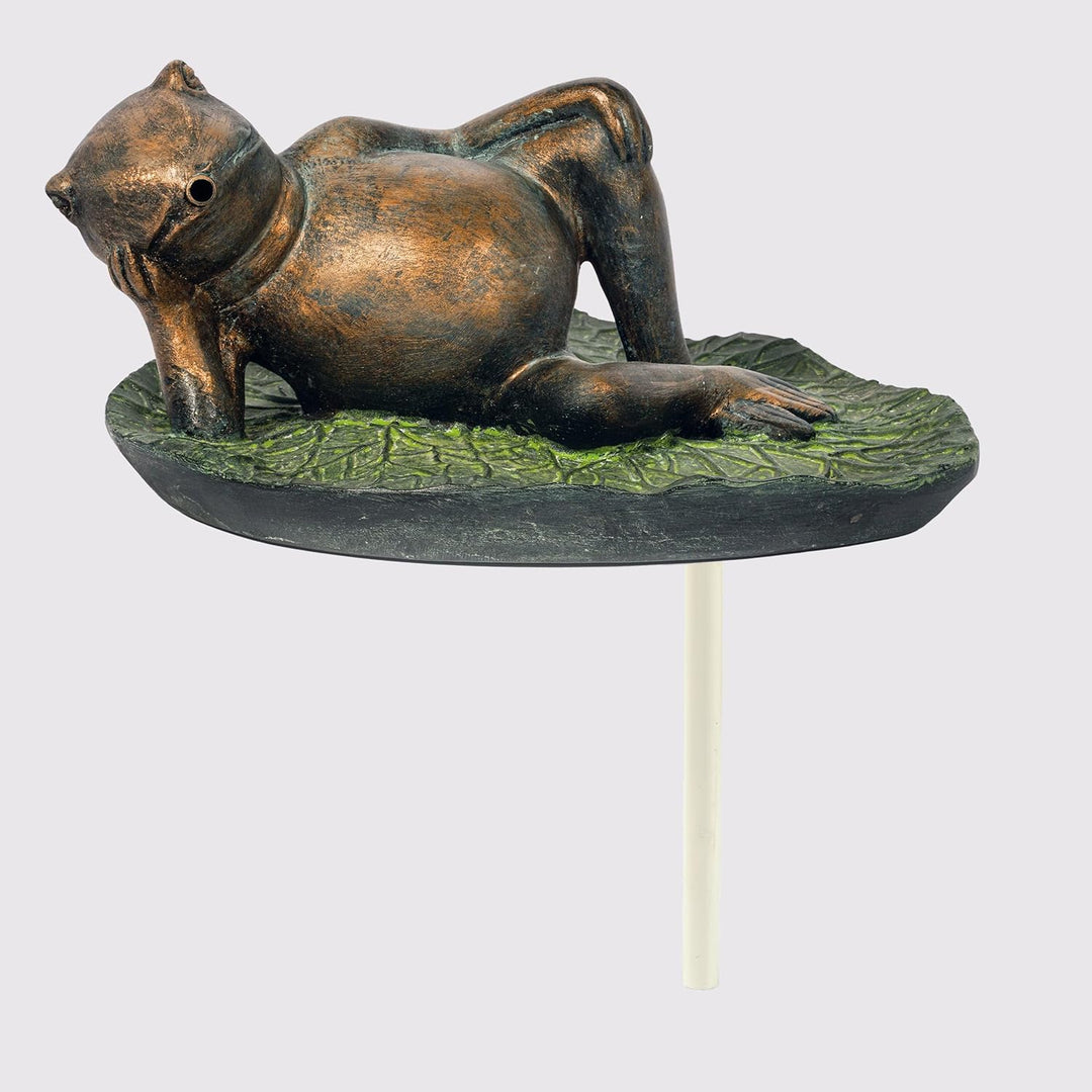 Esotec Solar Wasserspeier Set Frosch liegend auf Seerosenblatt, Pumpe, Solarmodul, Teichfigur, Garte